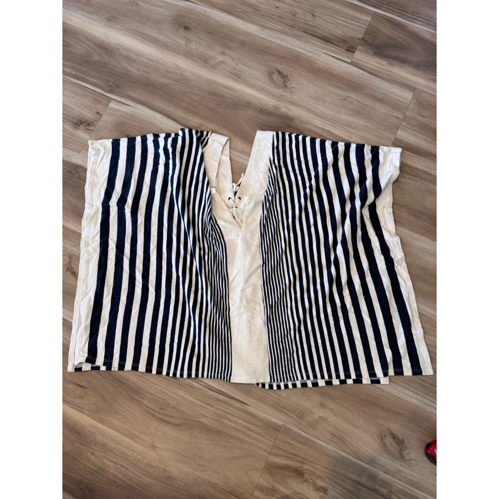 testament striped poncho top lace up neckline casual‎ women's xsmall z2